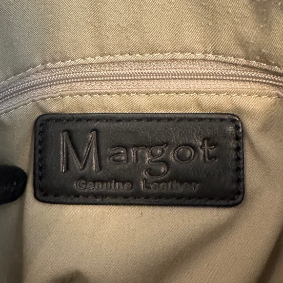 Margot pebbled black leather cross body with leather tassel w/silver hardware - Picture 5 of 14